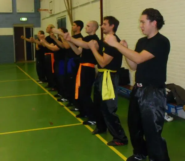 Wing Chun groep in basishouding